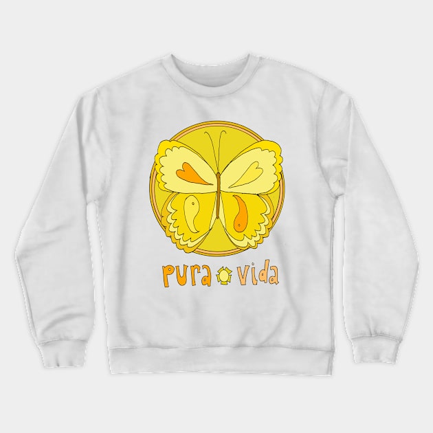 pura vida peaceful butterfly // retro surf art by surfy birdy Crewneck Sweatshirt by surfybirdy